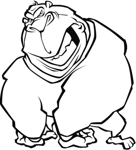 Big Gorilla Illustration Coloring Page